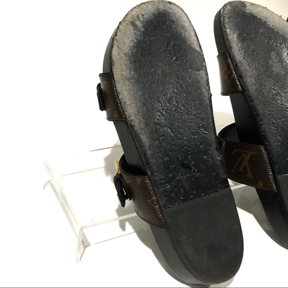 Authentic Louis Vuitton Monogram Bom Dia Sandal Slide On Mules Size 37 - Picture 14 of 17